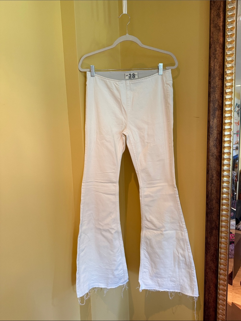 Free People Cream Flare Jeans